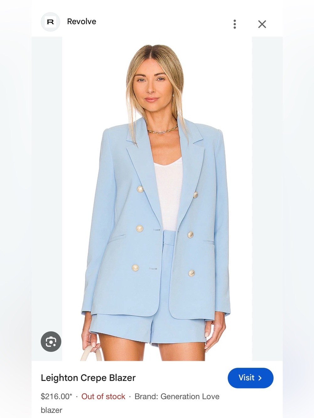 Generation Love NWT Leighton Crepe Blazer in Azure